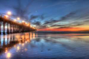 Sunset Lights on Oceanside Pier, Oceanside CA.